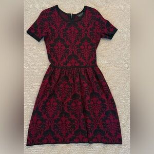 Romeo & Juliet Couture Sweater Dress Red Black Knit Date Night size M